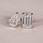 S925 Maxine Unique Toi et Moi Design Emerald Cut & Pear Cut Engagement Ring - Image 4