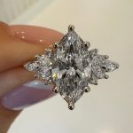 Vintage 3.0Ct Marquise Cut Engagement Ring In Sterling Silver For Women - Image 2