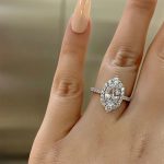 S925 Unique Design Halo Oval Cut Sona Simulated Diamond Engagement Ring In Sterling Silver - Image 2