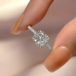 S925 Maxine Classic 3.0Ct Cushion Cut Engagement Ring In Sterling Silver