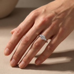 1.0Ct Three Stone Round Cut Moissanite Ring in S925 Sterling Silver - Image 2