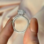 S925 Maxine Classic 3.0Ct Cushion Cut Engagement Ring In Sterling Silver - Image 4