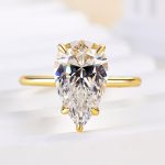 S925 Maxine Classic 5 Prong 2.5 Ct~4.0 Ct Pear Cut Engagement Ring - Image 4