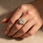 S925 2.5Ct Halo Oval Cut Three Stone Engagement Ring Travel Ring In Sterling Silver - Image 5