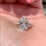 S925 Bright Crushed Ice Cushion Cut Engagement Ring For Women In Sterling Silver - Image 2