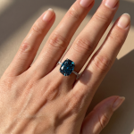 S925 Montana Blue Yoga Sapphire Cushion Cut Exclusive Engagement Ring - Image 3