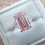 S925 Gorgeous Emerald Cut Morganite Pink Three Stone Engagement Ring In Sterling Silver - Image 5